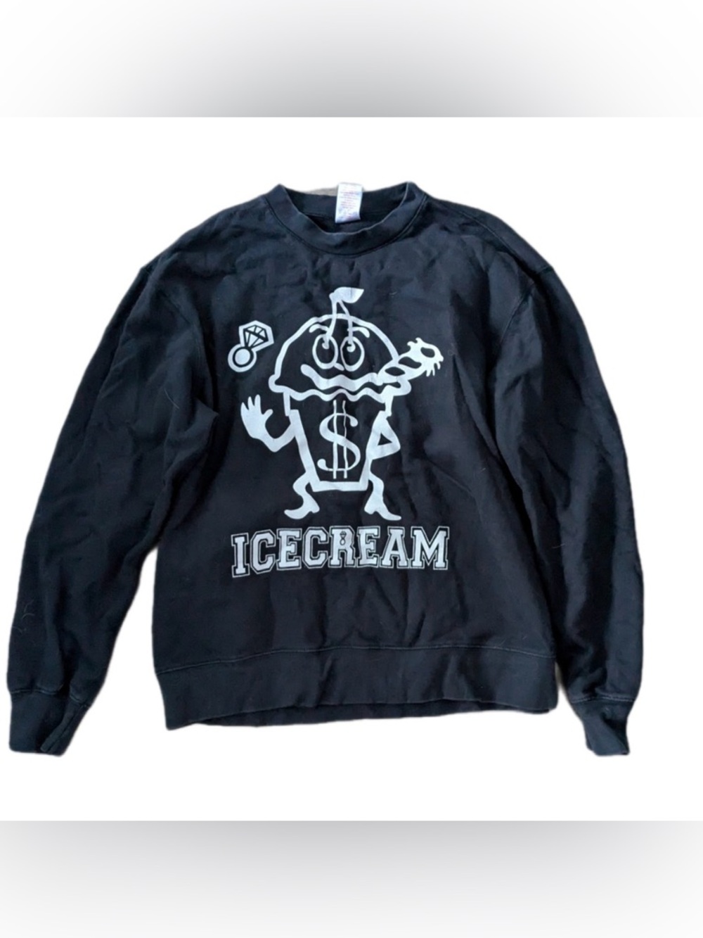 ICECREAM Billionaire Boys Club  XL Black Running Dog Sweatshirt Crewneck